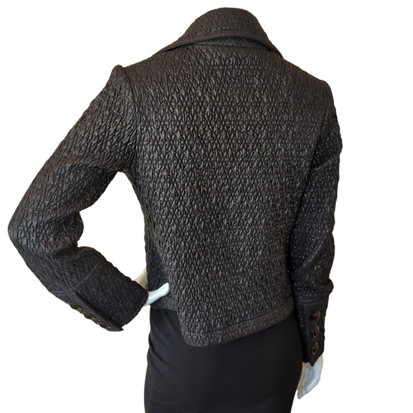 Black Quilted Double Breasted Fall Jacket - Picture 9 of 16